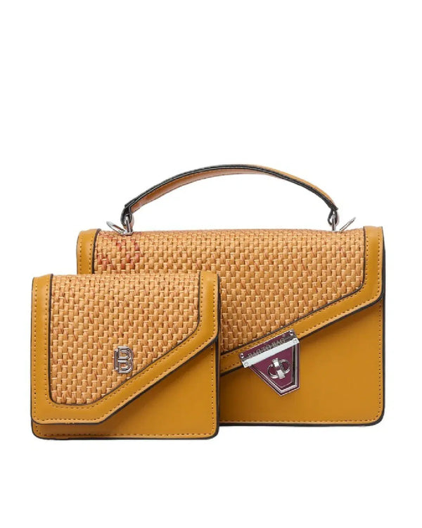 Dual-Textured Surface Lady Bag with Handle