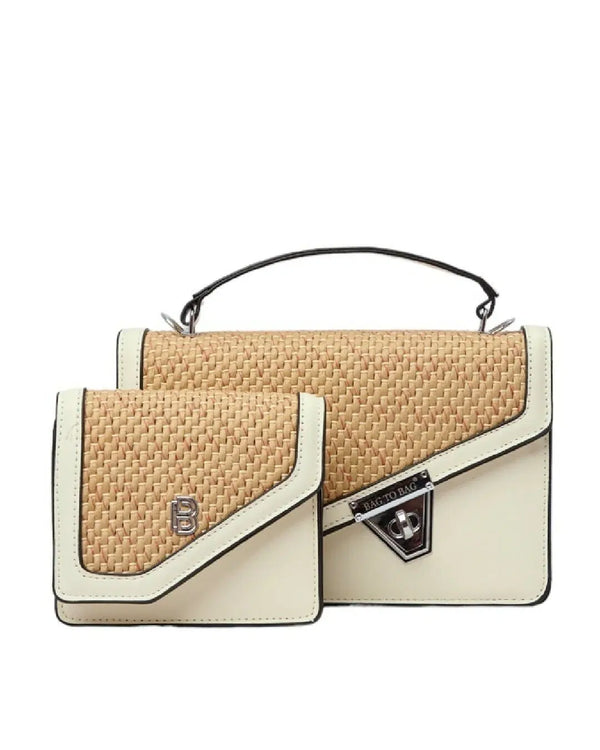 Dual-Textured Surface Lady Bag with Handle